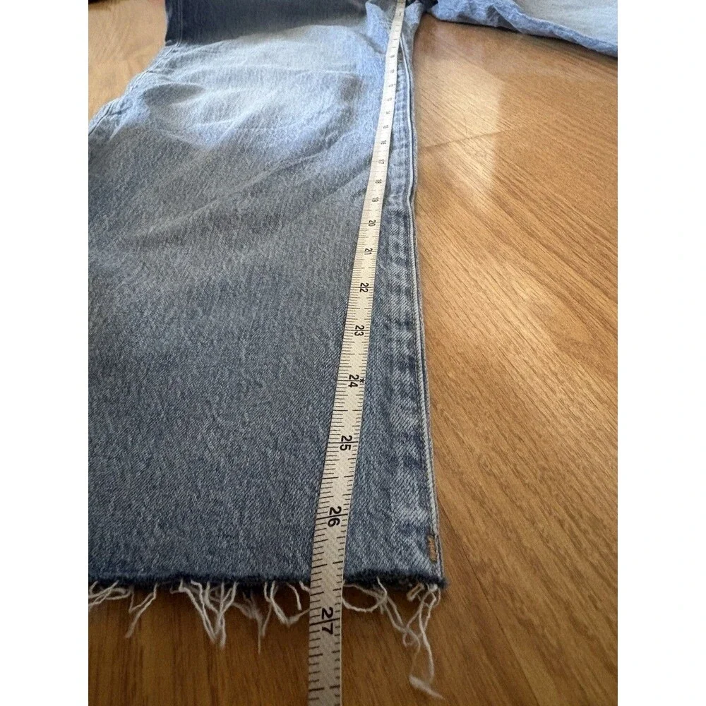J Crew Curvy Wide Leg Raw Hem Cropped Jeans Size 27